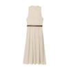 2026 French Style Stand Collar Sleeveless A-Line Midi Dress Women Single Breasted With Belt 8137775