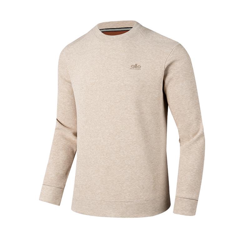 Мужская модная худи с круглым вырезом и длинным рукавом, 2025 Зима - Трендовая, универсальная, однотонная, повседневная одежда