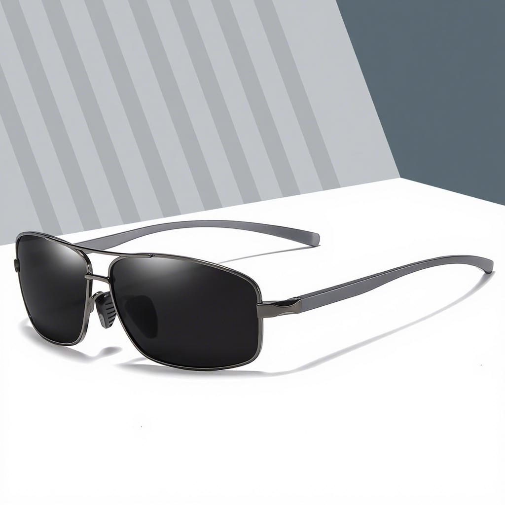 Unisex Square Polarized Full Rim Durable Sunglasses UV400 Aluminium Magnesium Frame Lightweight for Outdoor Cycling Driving