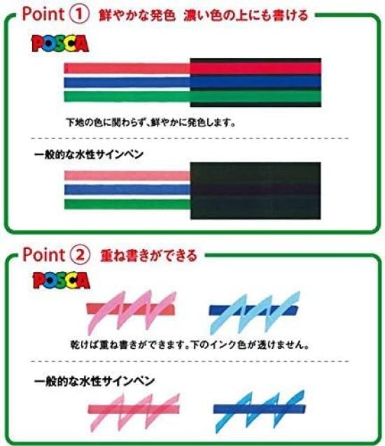 Mitsubishi Pencil uni Posca Средний Круглый Полный Набор из 29 Цветов Roconeko Тестовая Карточка Водно-Базовые Маркеры, Наконечник, PC-5M, +