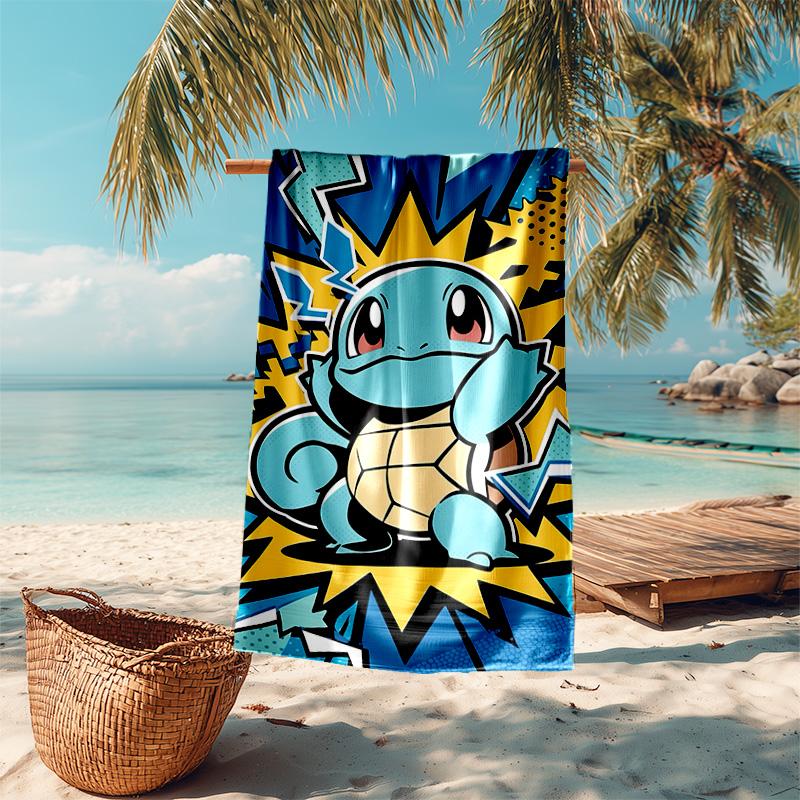 proof beach towel with Pokémon pattern - soft,absorbent,quick-drying,machine washable - perfect for swimming,camping,bathing
