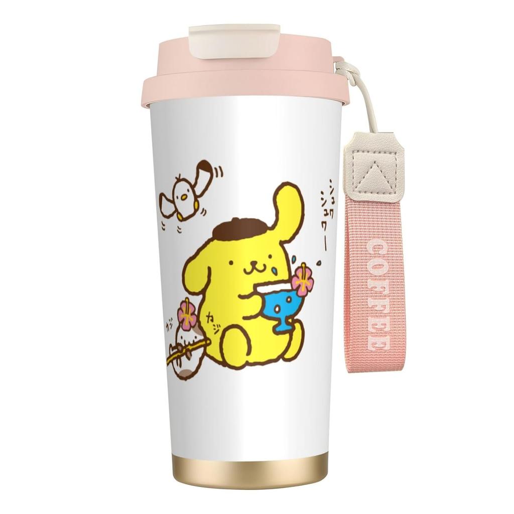 Pom Purin tumbler 500ml lid water bottle mug vacuum insulated multi-layer structure 316 stainless steel heat retention cold direct drinking portable