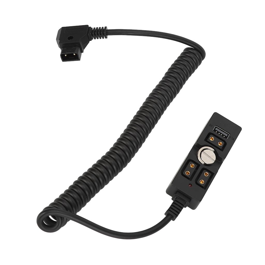 D Tap Male to 3 Port Female Splitter with 5V USB Indicator 1 4in Hand Screw Power Cable Connector for ARRI RED V Mount