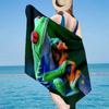 Frogs Singing Under Moonlight Beach Towel, Super Soft Microfiber, Gift for Her/Him, Birthday, for Pool, Beach, Travel, Home Decor Fan gifts