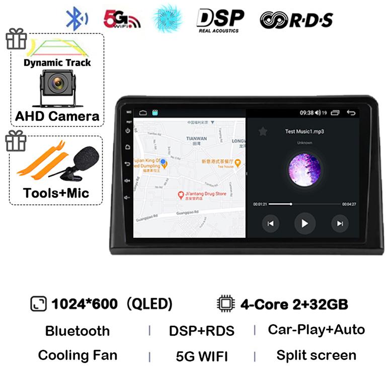 Android 14 Carplay Auto Автомагнитола для Renault Express 2021 Мультимедийный видеоплеер GPS-навигация Авторадио 360 Камера Стерео