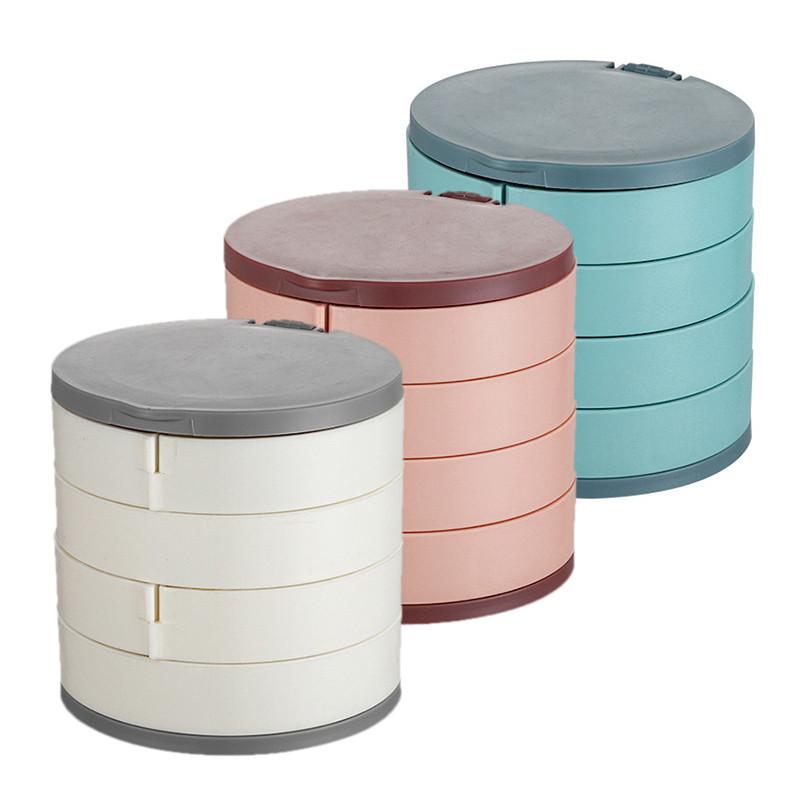 Вращающаяся многослойная шкатулка для драгоценностей, коробка для хранения сережек, браслет, серьги, ожерелье, подставка для ювелирных изделий, пылезащитная коробка