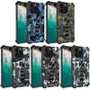 For iPhone 16 Pro Case Kickstand Camouflage Anti-Drop TPU+PC Phone Cover