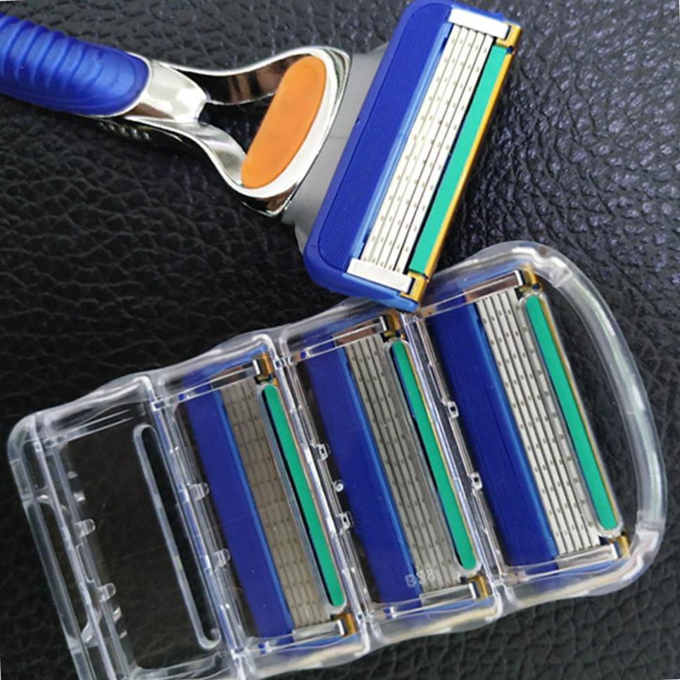 4 шт. лезвия для бритья, безопасные сменные лезвия для мужского бритья и ухода за лицом