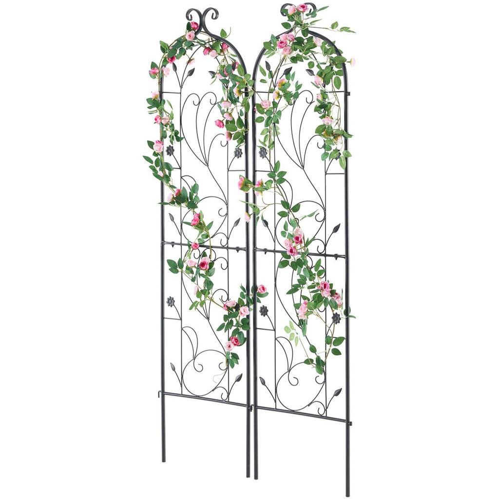 2 Packs Metal Garden Trellis for Climbing Plant Support 60x15 in Rustproof