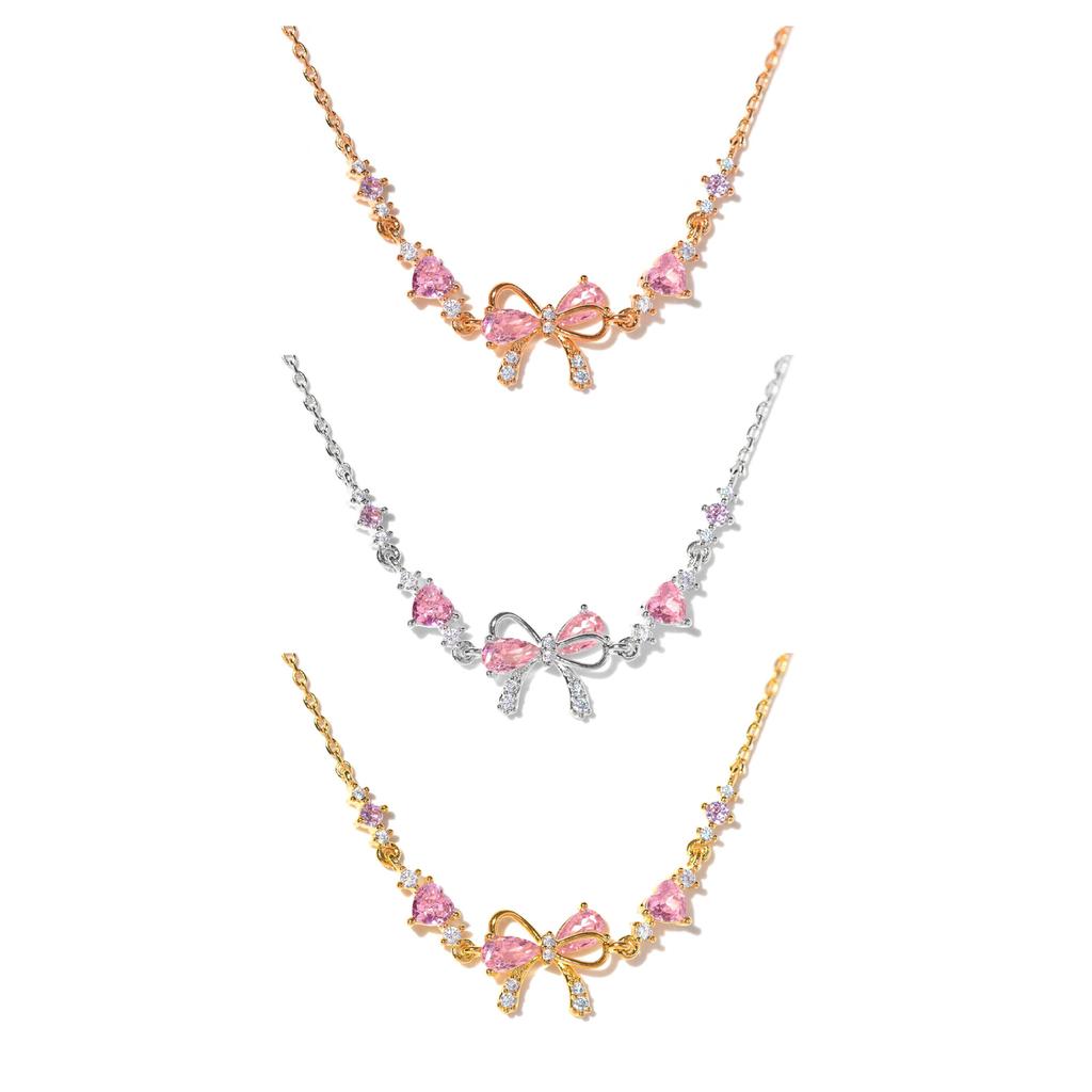 Стильный браслет с подвесками в виде сердца и банта из циркония, регулируемая длина цепочки, женский аксессуар на запястье для вечеринки