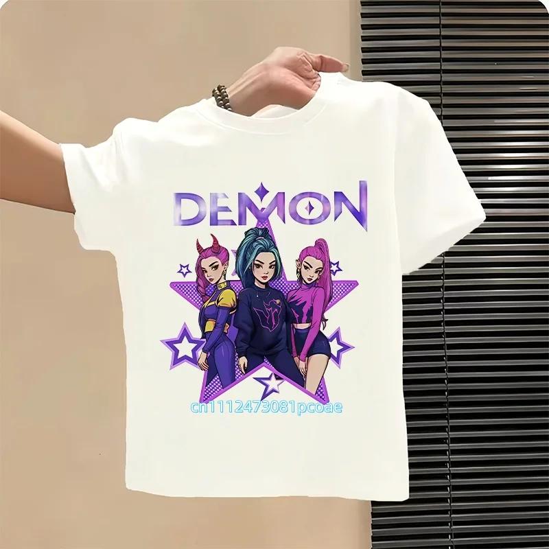 Style Round Neck Short Sleeved Top Fans Gifts Kids Clothes Summer Kpop Popular Cartoon Print Childrens Design Casual Harajuku