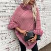 Женский кардиган с воротником-стойкой, свободным рукавом «летучая мышь», однотонный трикотажный свитер, осенне-зимняя накидка кросс-бордер