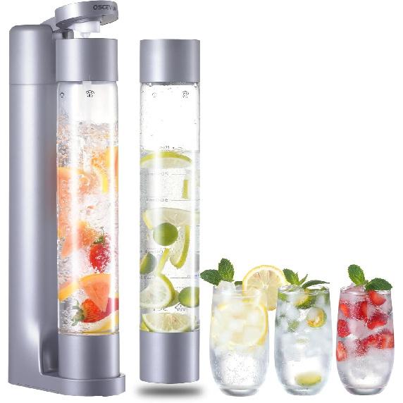 Машина для газирования воды, Сифон и карбонатор для напитков, Диспенсер для газирования содовой, Машина-карбонатор с 2 бутылками без BPA, Совместим с