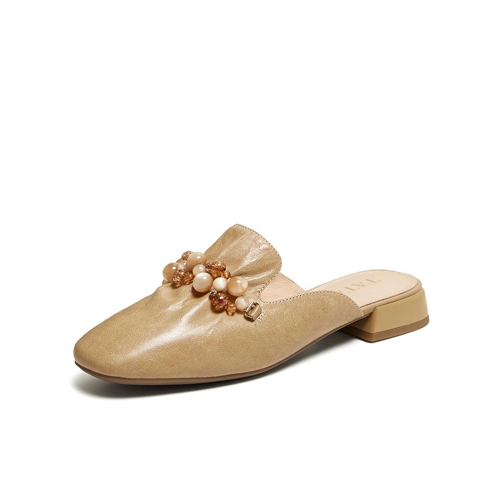 TATA/She 2026 Summer Casual Baotou Mueller Shoes Half Slippers Cold Slippers Female