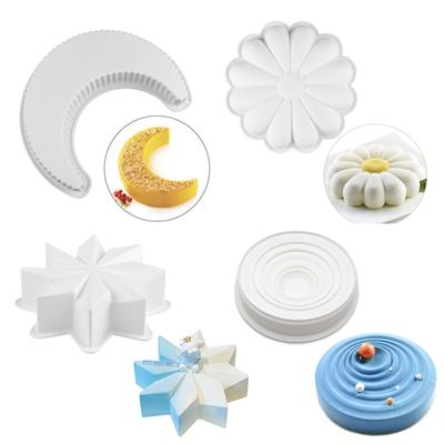 Геометрическая форма для выпечки «Луна, звезда», силиконовая форма для торта «Цветок, любовь», круглая форма для свечей в форме шоколадной помадки, подарок на день рождения