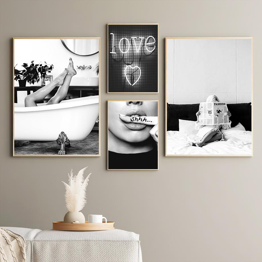 Paris City Towel Love Kiss Girl Black White Living Room Decoration Posters And Prints Wall Art Canvas Painting Wall Pictures