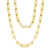 S925 Sterling Silver Necklace Gold 2.2*6 Paper Clip Clavicle Chain