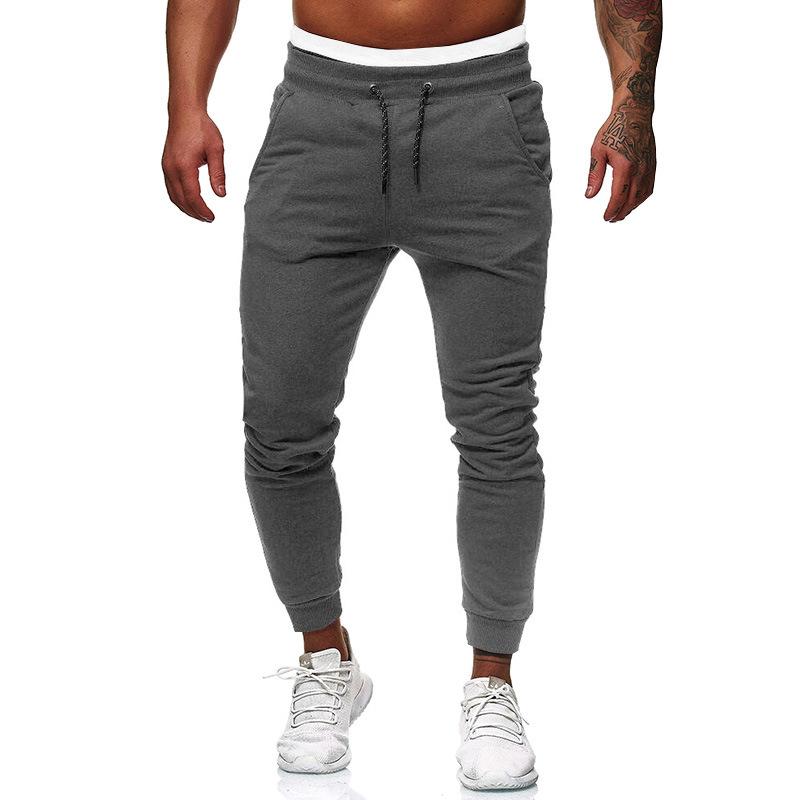 Men's Warm Trousers Casual Small Feet Fleece Trousers Fashion Trend Versatile Drawstring Trousers