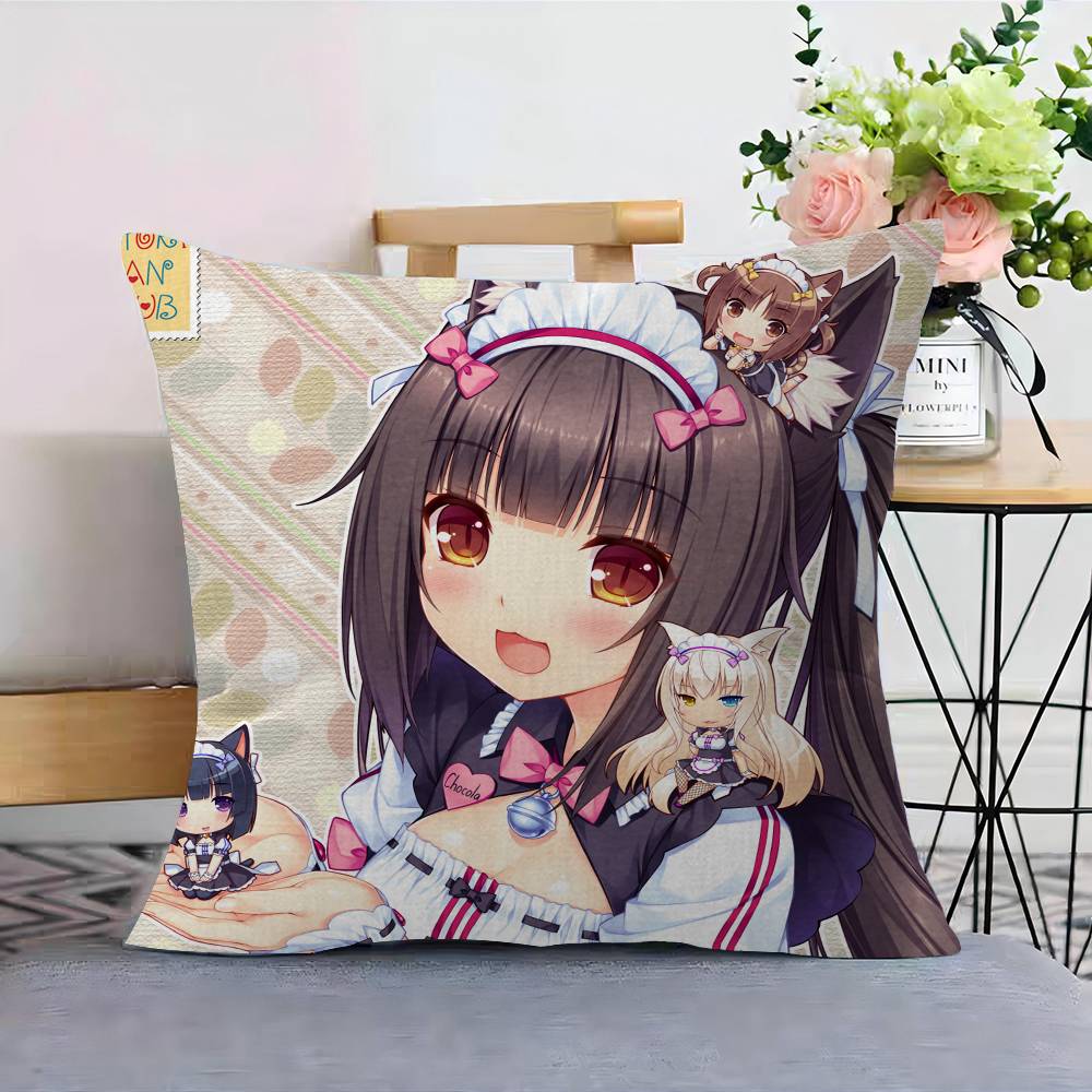 Мультяшная Nekopara Классическая Винтажная Персонализированная Наволочка Чехол от Пыли Спальня Детская Вечеринка Украшение Наволочка День Рождения Детский Подарок