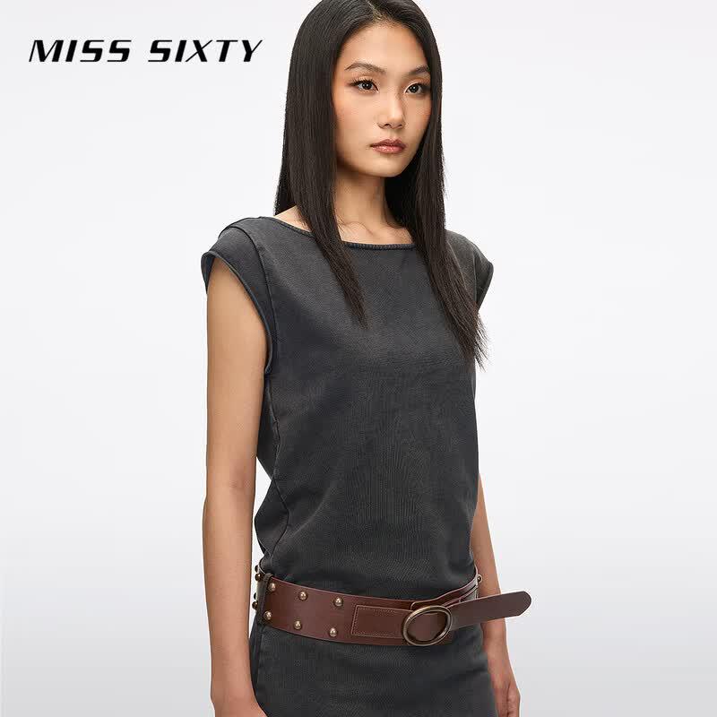 Miss Sixty Женское мини-платье без рукавов с поясом
