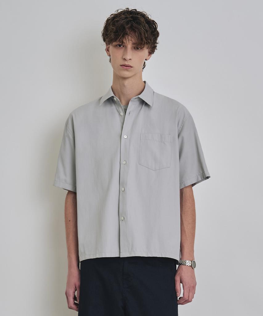COSTUME O’CLOCK [Coclx Type] Solid Semi-Crop Short Sleeve Shirt 2 Color Coossh204
