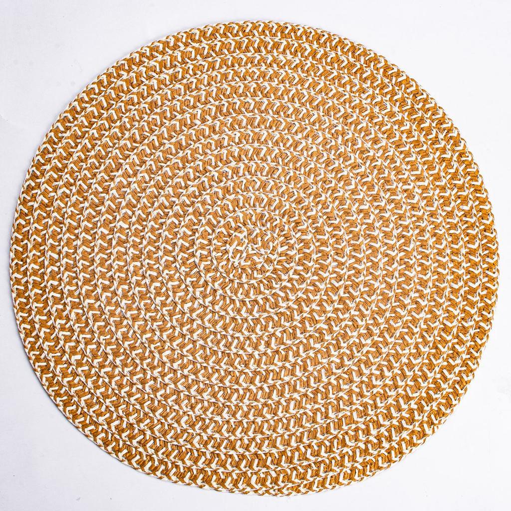 Round environmentally friendly paper woven dining table thermal insulation mat dining table advanced desktop decorative mat thermal insulation