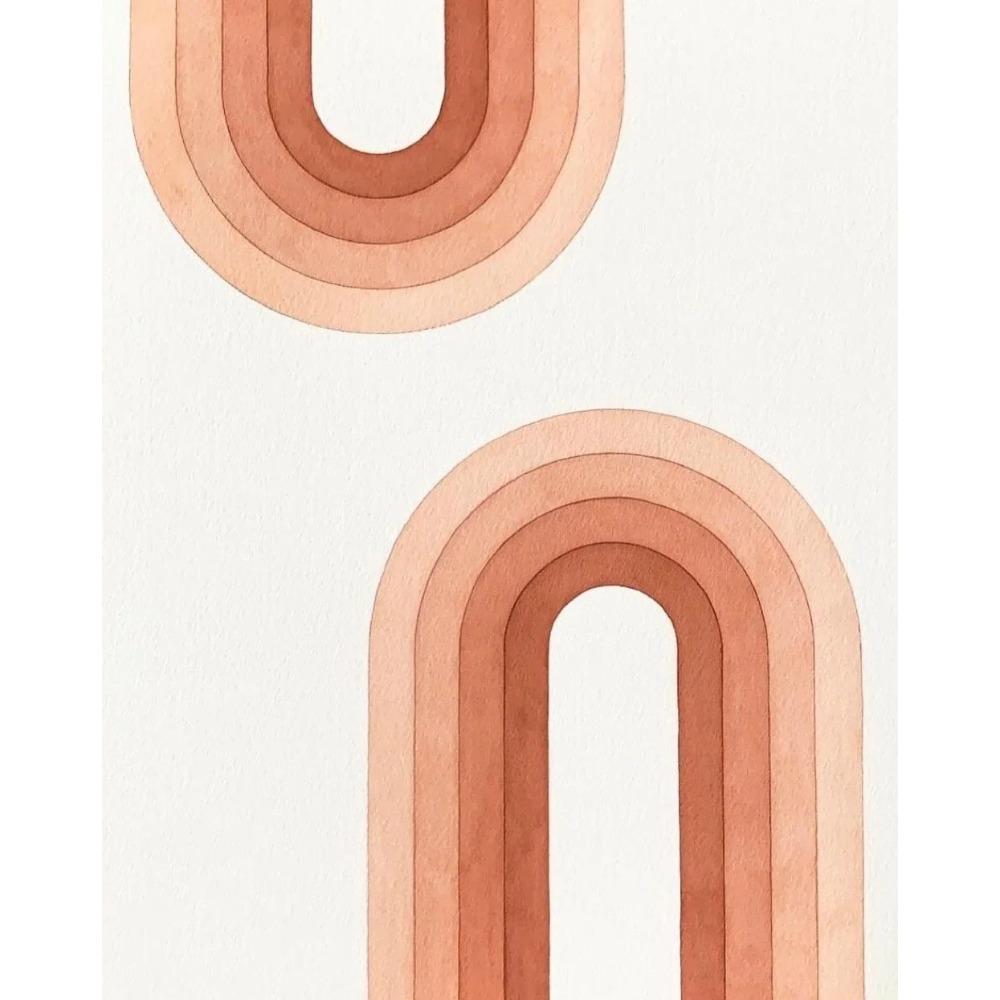 Mid Century Modern Boho Chic Poster Vintage Abstract Beige Line Art Print Canvas Painting Wall Art Trendy Living Room Home De