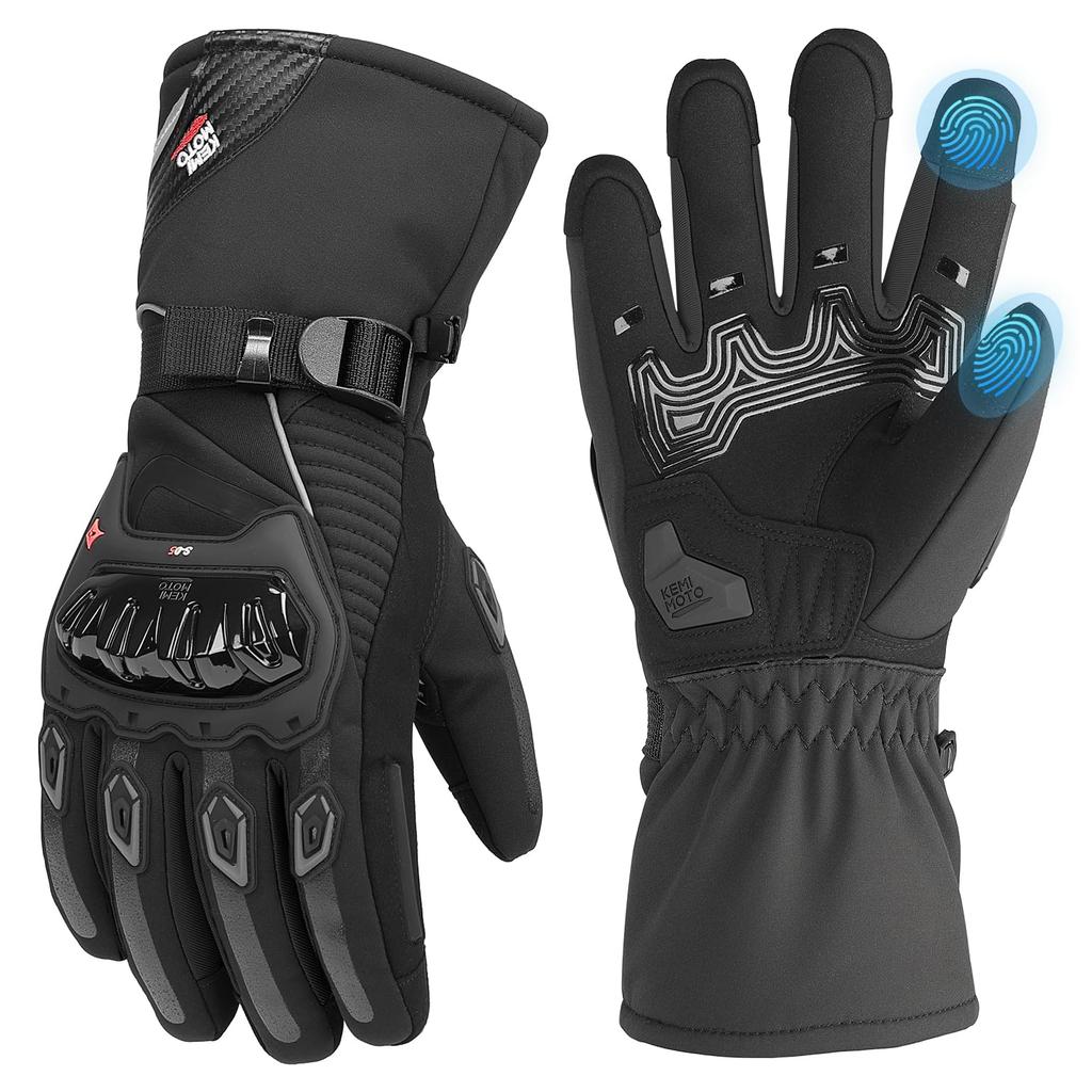 KEMIMOTO Motorcycle Winter Protective Motorcycle Gloves for Smartphone Fleece KM701 Gloves, Gloves, Gloves, Autumn/Winter, Compatible, Lined,