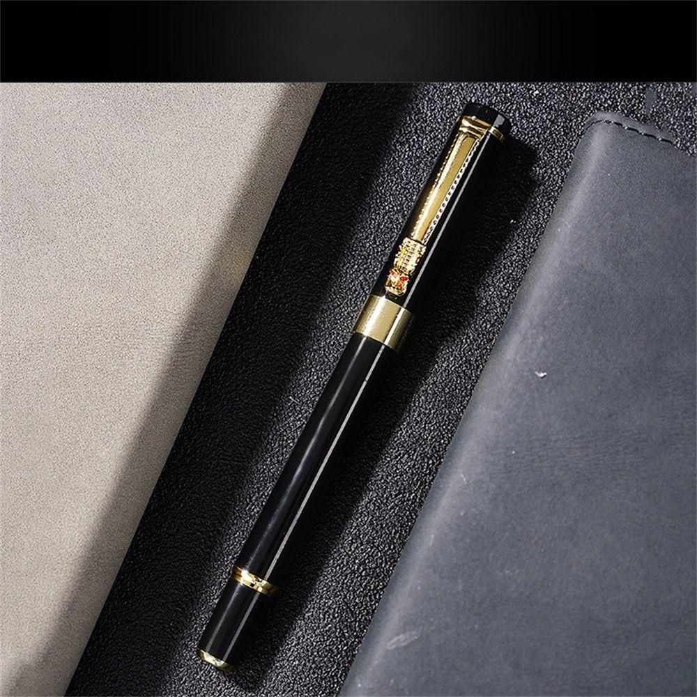 Frosted Black Stationery Luxury Golden Dragon Ink Pen Fountain Pen Writing Pen Business Ink Pen