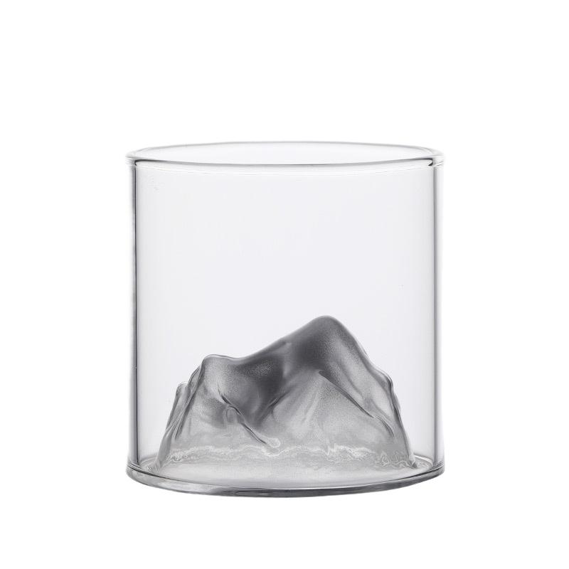 Стакан для виски Японский 3D Гора Вода Ледник Кружка Водка Бокал для вина Фудзи Художественное произведение Подарок Бутылка Горячее стекло Посуда для напитков