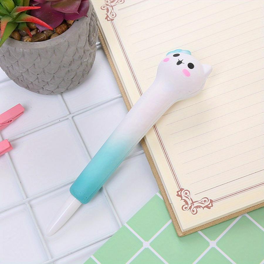 3 шт. 0,5 мм креативная ручка для декомпрессии, мягкая ручка с медленным отскоком, канцелярские принадлежности для обучения с использованием мультфильмов, офисные принадлежности, гелевая ручка с вентиляцией