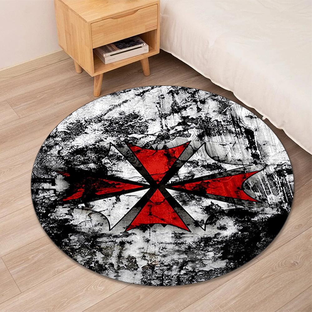 Resident Evil Printed Round Rug Carpet Chair Rug Area Rug Entryway Doormats,for Office Chair Living Room Bedroom Kitchen Room.