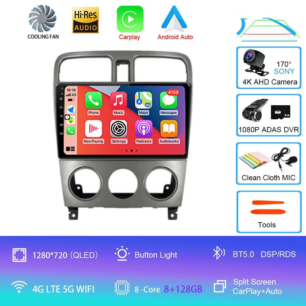 Автомагнитола Android 14 Carplay Auto 2K Экран Мультимедийный плеер Для Subaru Forester SG 2002 - 2008 DSP Авторадио Стерео Головное устройство