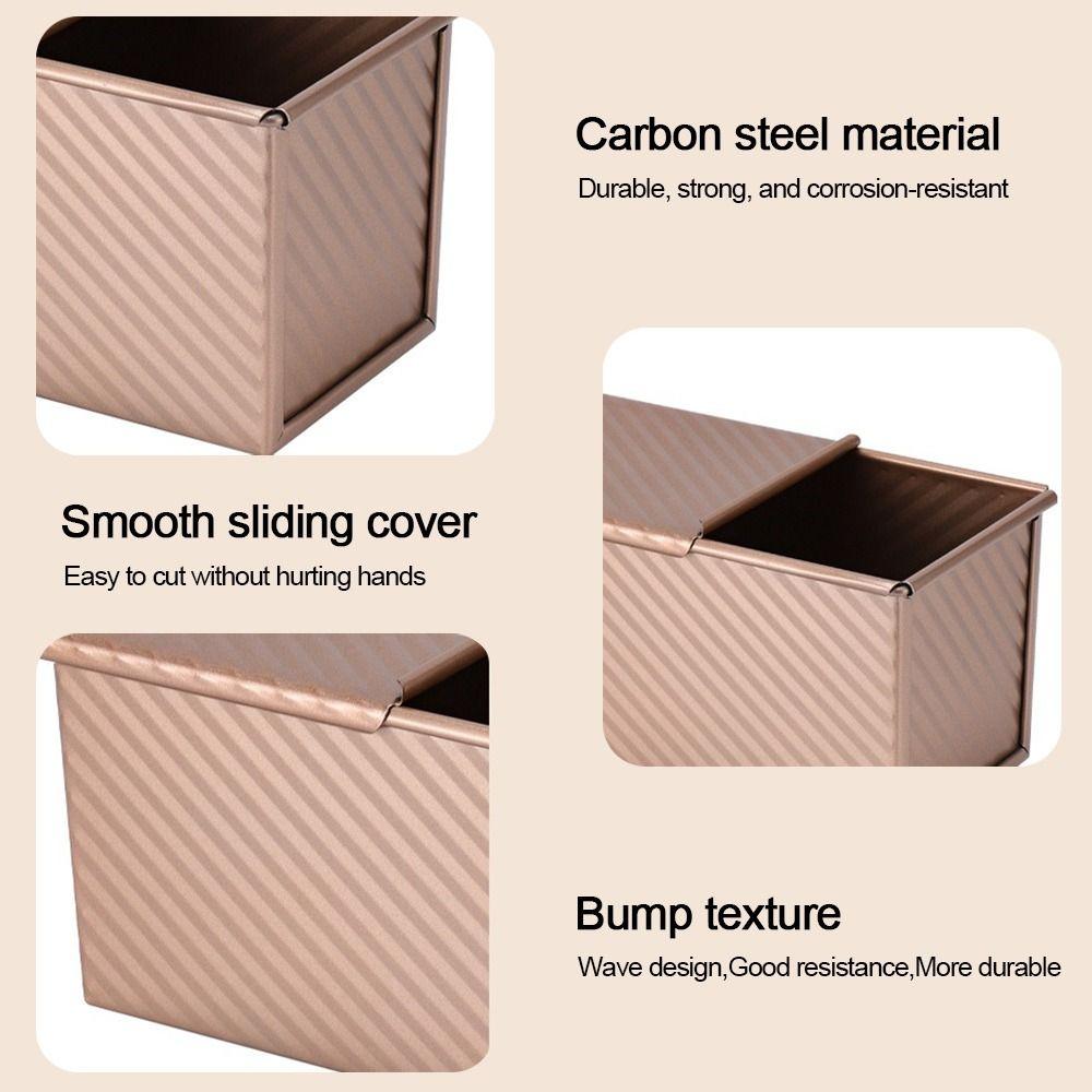 with Cover Loaf Pan Rectangle Shape Cake Toast Box Durable Bread Tray Oven Cake Baking Making Tool