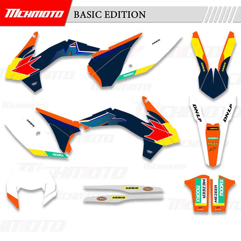 MCHMFG Для KTM EXC EXC-F 125 250 300 350 450 2014 2015 Полный комплект графических наклеек Номер Имя Наклейки 008