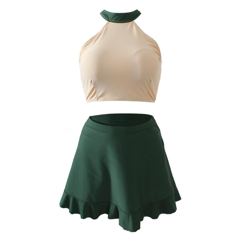 2024 Новый корейский купальник из двух частей, юбка-майка, сексуальный женский купальник с высокой талией, женский купальник, монокини, юбка для плавания