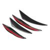 4PCS Car Front Bumper Spoiler Universal Glossy Black Rubber Air Knife for Modification