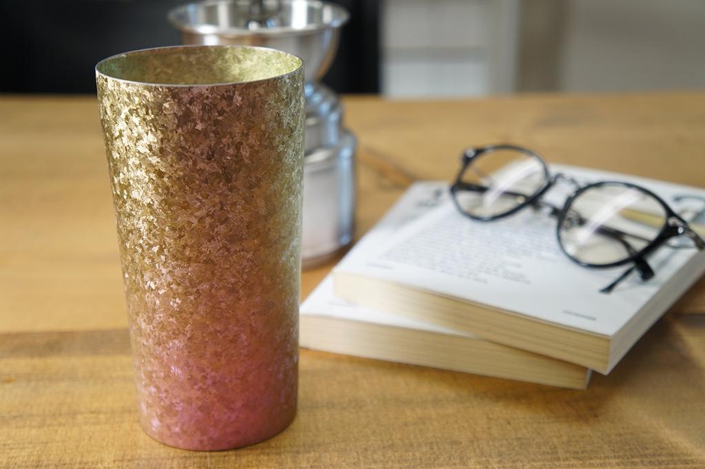 HORIE Titanium Made in Niigata Gradient T08KM350GP Double-Walled Tumbler, Tsubame, Prefecture, Kiln-Crafted, Pink, 350cc,