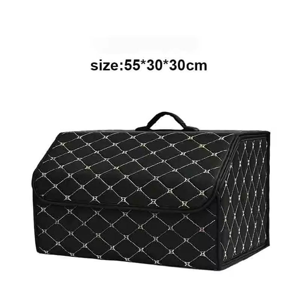 Foldable Car Trunk Storage Organizer Box Collapsible Vehicle Rear Cargo Bin Space Saving Decorative Trunk Accessory