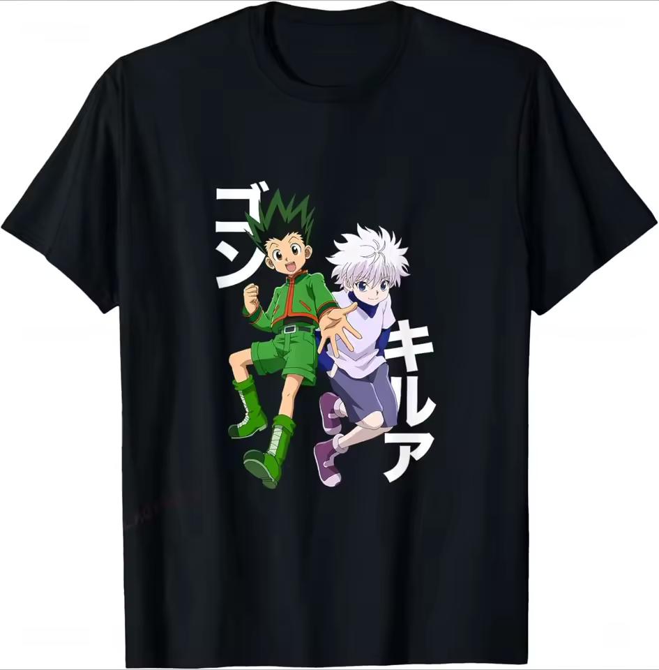 Hunter X Hunter Gon and Killua Women T-shirt Is A Summer Streetwear Men's T-shirt Printed Japanese Anime and Cartoon Patterns