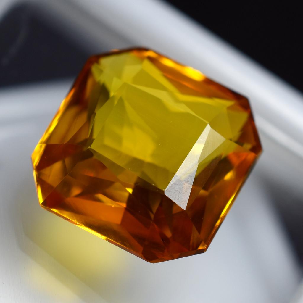 ORANGE Sapphire SQUARE CUT 10.90 Ct Natural Amazing Gemstones