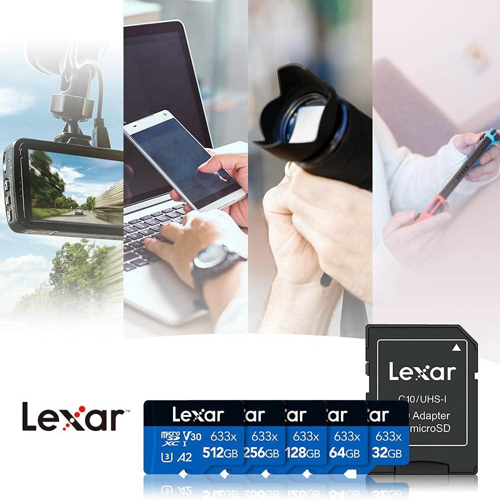 Lexar Карта памяти micro SD TF 128 ГБ 663X Класс 10 A1 До 100 МБ/с чтение 256 ГБ 32 ГБ 64 ГБ 512 ГБ SDXC SDHC V10 U1 V20 A2 Оригинальная флеш-карта Micro SD