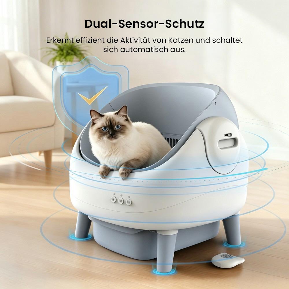 Умный лоток для кошек Crigge MINI-C, Открытая конструкция, Система самоочистки, Управление через приложение WiFi, Отслеживание здоровья, Ультратихая работа 35 дБ