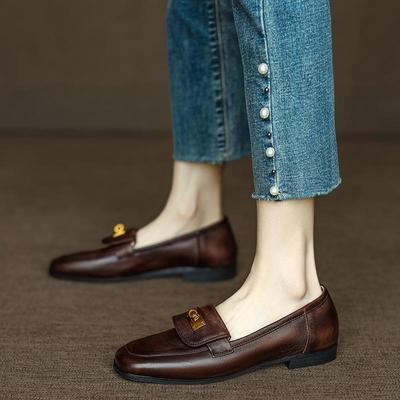 Модная женская обувь с квадратным носком, мокасины на низком каблуке, элегантные женские туфли-лодочки для офиса, лето 2024 года, высокое качество, последний шик со скидкой