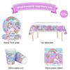 61Pcs/set Rainbow Unicorn Disposable Tableware Paper Plate Cup Tablecloth Girls Unicorn Theme Birthday Party Decoration Supplies