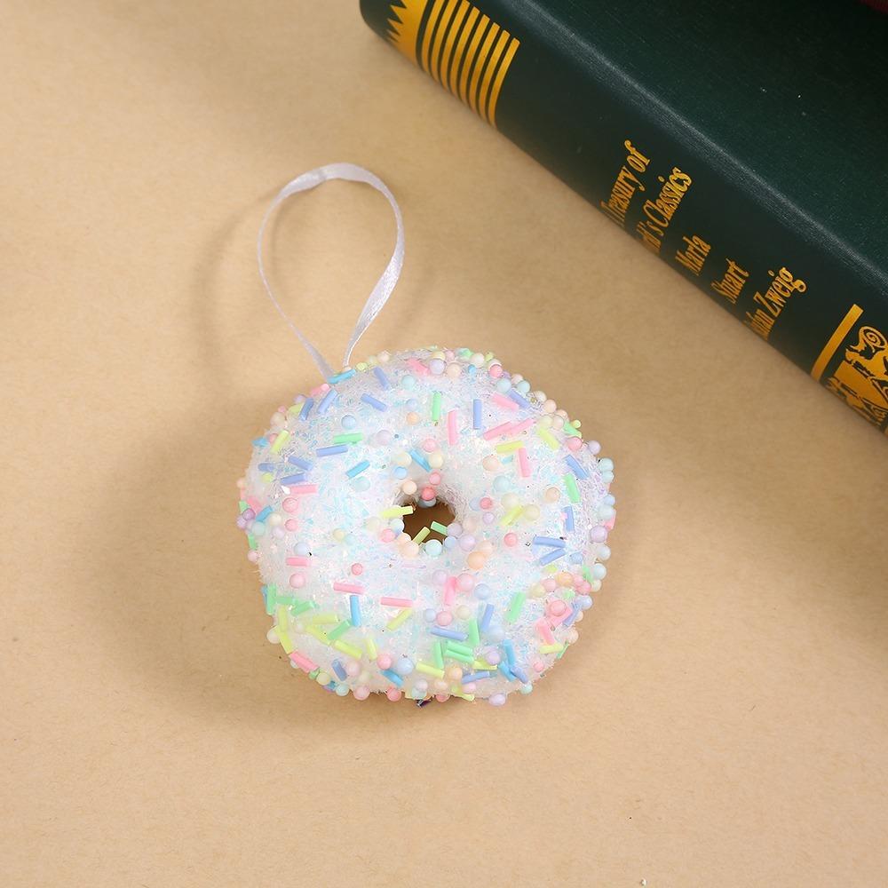 Flocking Xmas Tree Decor DIY Ice Cream Pendant Creative Candy Cane Ornament Home Decor