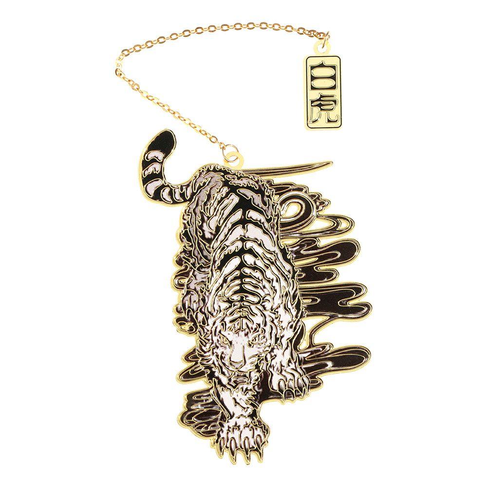 New Chinese Style Retro Mythical Bookmark With Tassel Creative Metal Hollow Dragon Tiger Book Clip Student Gift Office Supplies