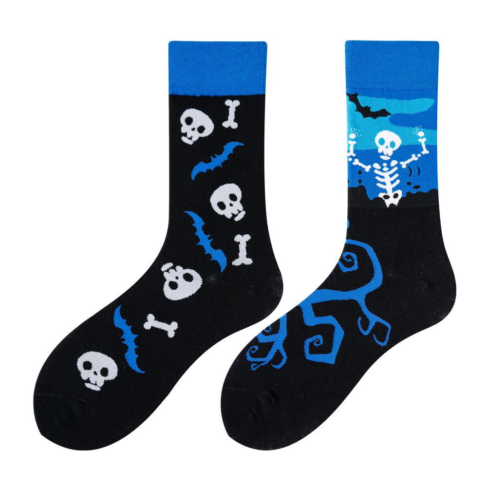 Asymmetric Colorful Christmas Cotton Socks for Couples