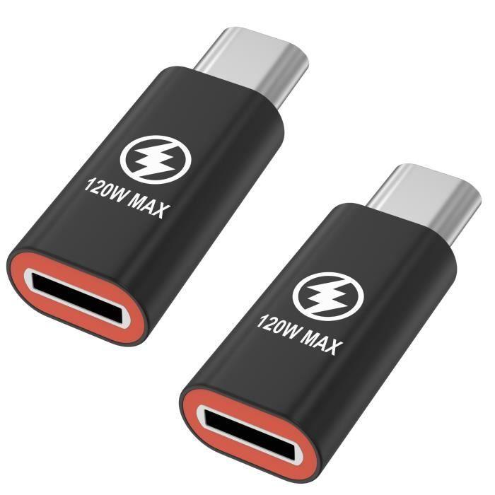 Lot 2 Adaptateurs USB-C vers lightning Compatible pour iPhone 15 - iPhone 15 PLUS - iPhone 15 PRO - iPhone 15 PRO MAX Phonillico®