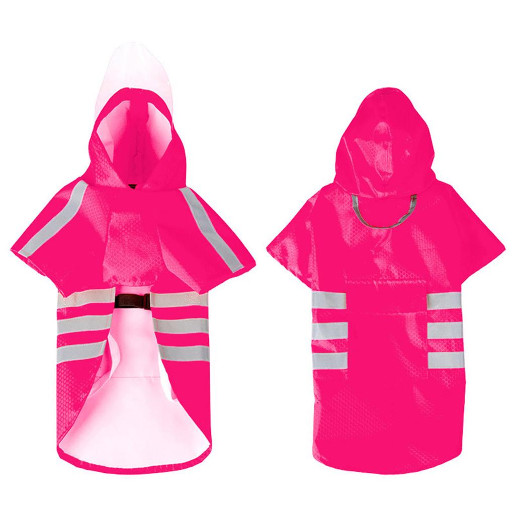 Water Resistant Dog Raincoat With High Density PU Fabric Reflective Strips For Night Safety And Rainy Day Protections